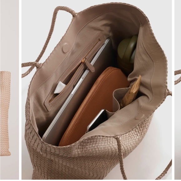 Quince Italian Leather Handwoven Large Tote - Picture 3 of 16